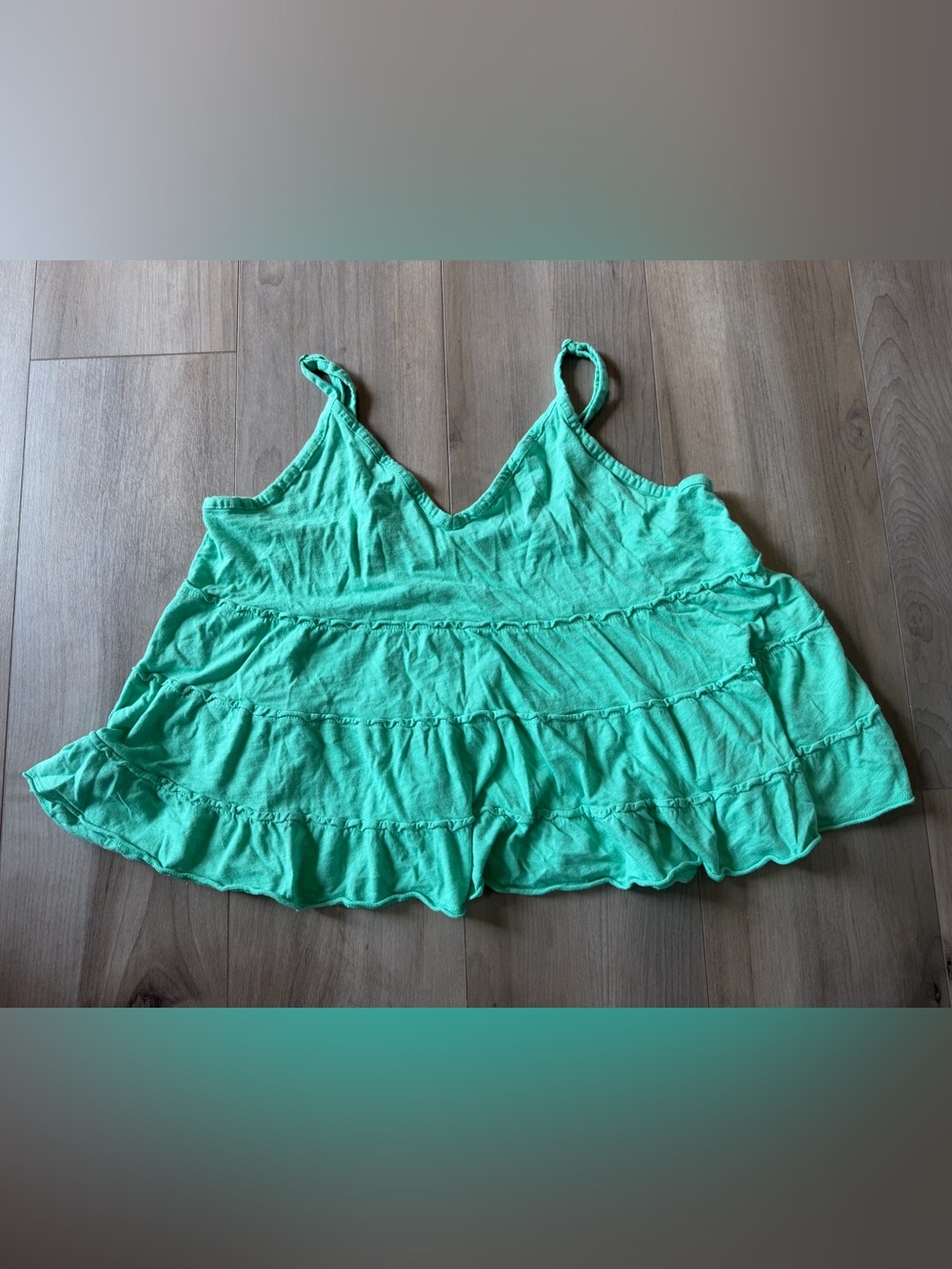 Youth American Eagle Outfitters Tiered V-Neck Ruffle Camisole - Mint Green